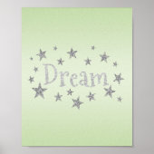 Dream Green met Silver Glitter Poster (Voorkant)