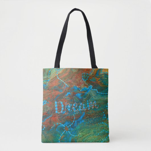 Dream green oranje fluc art abstract tote bag (Voorkant)
