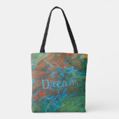 Dream green oranje fluc art abstract tote bag (Achterkant)