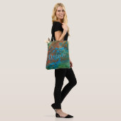 Dream green oranje fluc art abstract tote bag (Op model)