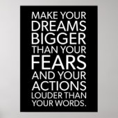 Dream groter dan angst - Gym, Hustle, Succes Poster (Voorkant)