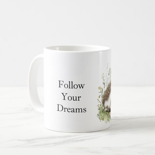 Dream Hedgehog Floral Koffiemok (Voorkant links)