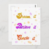 Dream het Gelooft het Creëer - Motivatie Briefkaart (Voorkant / Achterkant)