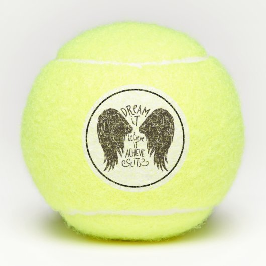 Dream het geloven dat het het bereikt tennisballen (Voorkant)