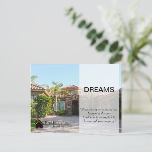 Dream Home Real Estate briefkaart (Staand voorkant)