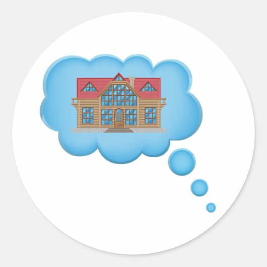 Dream Home Ronde Sticker (Voorkant)