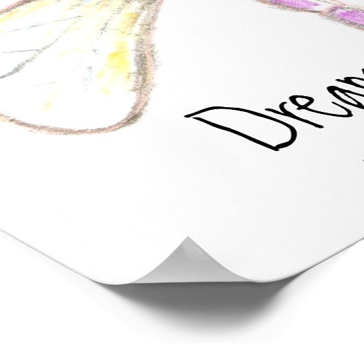 Dream Hope Believe Dragonfly Poster (Hoek)