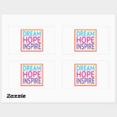 Dream Hope Inspire - Sleutels tot Geluk Rechthoekige Sticker (Vel)