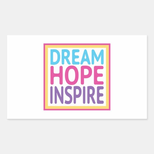 Dream Hope Inspire - Sleutels tot Geluk Rechthoekige Sticker (Voorkant)