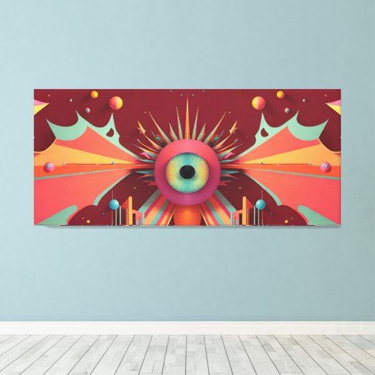Dream Horizon Ken Gage Fantasy OpArt Canvas Afdruk (Insitu (Houten vloer))