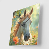 Dream Horse Summer Time Vierkante Klok (Hoek)