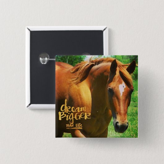 Dream Horse Vierkante Button 5,1 Cm (Voorkant /achterkant)