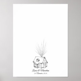 Dream House Vingerafdruk bruiloft gastenboek Poster
