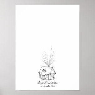 Dream House Vingerafdruk bruiloft gastenboek Poster