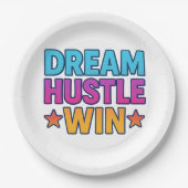 DREAM HUSTLE WIN Motivatie papier Bord (Voorkant)