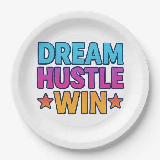 DREAM HUSTLE WIN Motivatie papier Bord (Voorkant)
