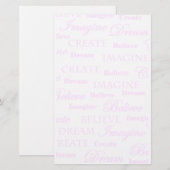 Dream Imagine Creëer Believe Briefpapier (Voorkant / Achterkant)