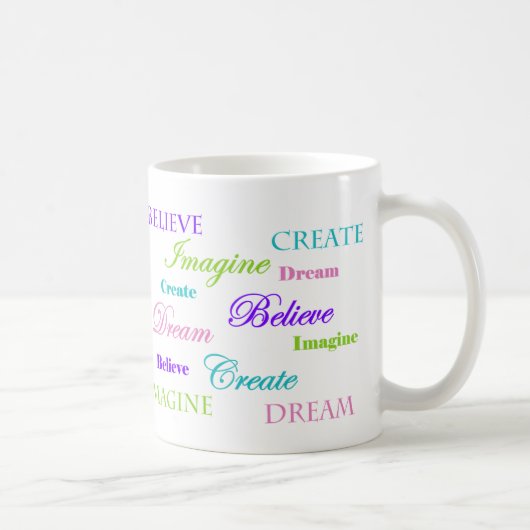 Dream Imagine Creëer Believe Koffiemok (Rechts)