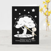 Dream in realiteit-kleine jongen, Big Dreams Logo Kaart (Gele Bloem)