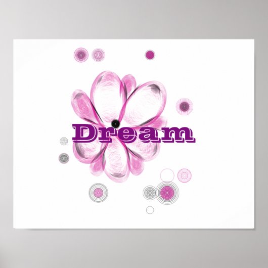 Dream Inspirerend Custom Flower Art Poster (Voorkant)