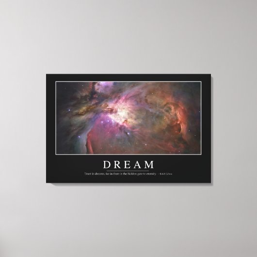 Dream: Inspirerend prijsopgave Canvas Afdruk (Voorkant)