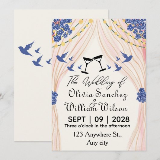 Dream invitation for a breathtaking wedding kaart (Voorkant / Achterkant)