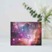 Dream it it Achieve It Motivatie Quote Galaxy Star Briefkaart (Staand voorkant)