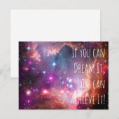 Dream it it Achieve It Motivatie Quote Galaxy Star Briefkaart (Voorkant / Achterkant)