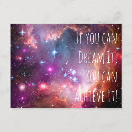Dream it it Achieve It Motivatie Quote Galaxy Star Briefkaart