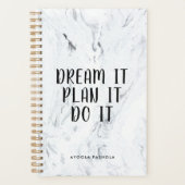 Dream it Plan it do it Motivatie Quote Marmer Planner (Voorkant)