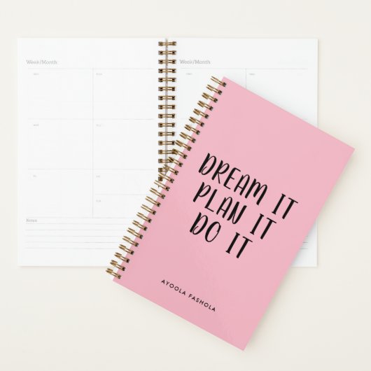 Dream it Plan it do it Typographic Motivatie Planner (Display)
