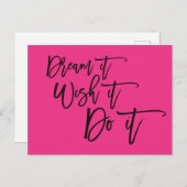 Dream It Wish It Do It Positive Quote beroemd gema Feestdagenkaart (Voorkant / Achterkant)
