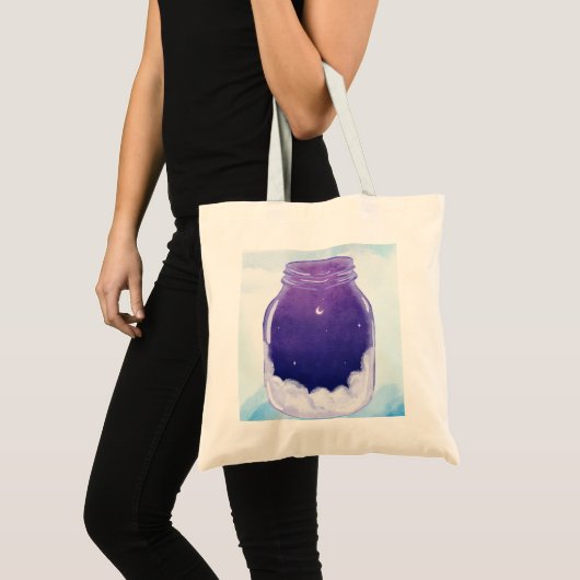Dream Jar Tote Bag – Minimal Night Sky (Voorkant (product))