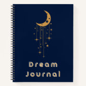 Dream Journal - Celestial Moon en Hanging Stars Notitieboek (Voorkant)