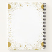 Dream Journal - Gold en White Sun en sterren Notitieboek (Achterkant)