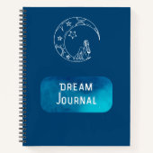 Dream Journal - Hand Drawn Moon met sterren Notitieboek (Voorkant)