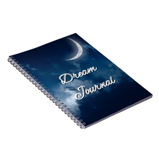 Dream Journal - Sliver Moon Night Sky Journal Notitieboek (Rechterzijde)