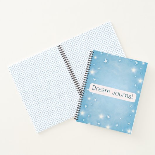 Dream Journal - Waterverf Blue en White Stars Notitieboek (Binnen)