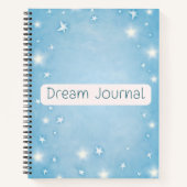 Dream Journal - Waterverf Blue en White Stars Notitieboek (Voorkant)