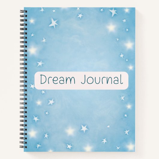 Dream Journal - Waterverf Blue en White Stars Notitieboek (Voorkant)