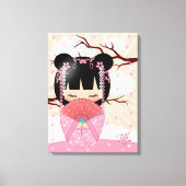 Dream Kokeshi Doll 18 "x 24" Ingewikkeld Canvas Afdruk (Voorkant)