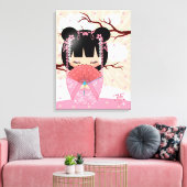 Dream Kokeshi Doll 18 "x 24" Ingewikkeld Canvas Afdruk (Insitu (Woonkamer))