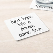 Dream Kom met True Paper-Onderzetter Kartonnen Onderzetters (Schuin)