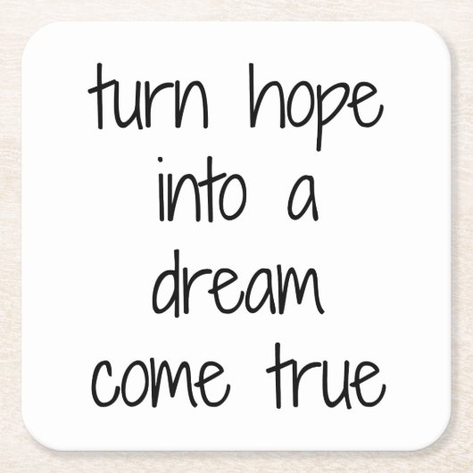 Dream Kom met True Paper-Onderzetter Kartonnen Onderzetters (Voorkant)