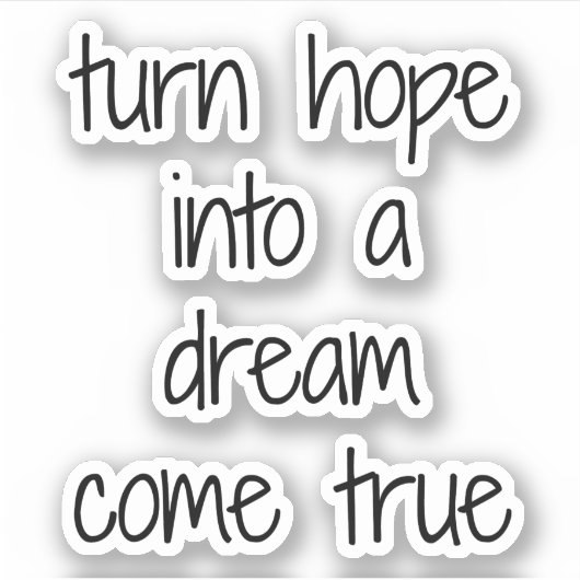 Dream komt echte vinylsticker met aangepaste snede sticker (Voorkant)