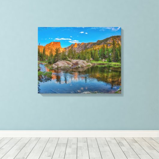 Dream Lake Landscape Canvas Afdruk (Insitu (Houten vloer))