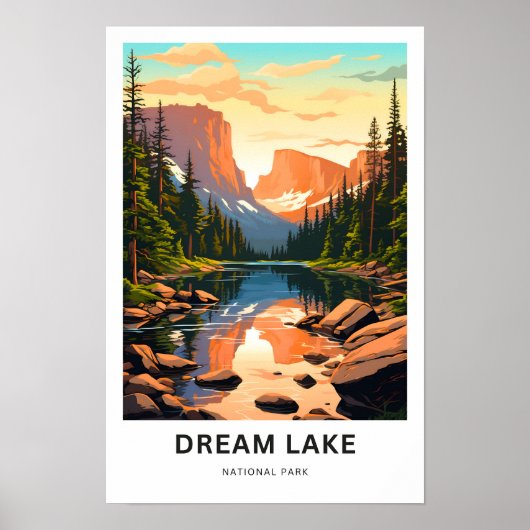 Dream Lake National Park Reisprint Poster (Voorkant)