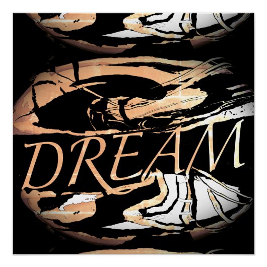 "Dream" Licht Roze Wit Inspirerend Abstract Perfect Poster (Voorkant)