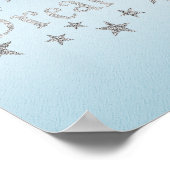 Dream Light Blue met Silver Glitter Poster (Hoek)