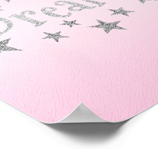 Dream Light Pink met Silver Glitter Poster (Hoek)